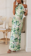 Ember | Women's Floral Halter Open Back Maxi Dress