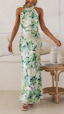 Ember | Women's Floral Halter Open Back Maxi Dress