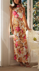 Ember | Women's Floral Halter Open Back Maxi Dress