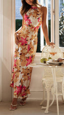 Ember | Women's Floral Halter Open Back Maxi Dress