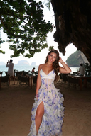 Emberly | Women's Sleeveless Ruffle Maxi Wedding Guest Dress