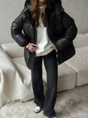 Esther | Women's Drawstring Waist Hooded Puffer Jacket