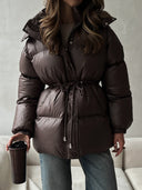 Esther | Women's Drawstring Waist Hooded Puffer Jacket