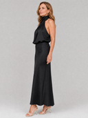 Eudora | Women's Sleeveless Halter Draped Midi Autumn Wedding Guest Dress