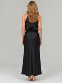 Eudora | Women's Sleeveless Halter Draped Midi Autumn Wedding Guest Dress
