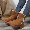 Evangeline | Women's Casual Side Zip Lug Sole Ankle Heels Boots