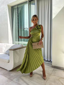 Felicity | Women's One-Shoulder Pleated Maxi Wedding Guest Dress