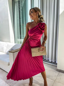 Felicity | Women's One-Shoulder Pleated Maxi Wedding Guest Dress