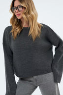 Fern | Women's Crew Neck Raglan Long Sleeve Ribbed Trim Knit Sweater