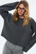 Fern | Women's Crew Neck Raglan Long Sleeve Ribbed Trim Knit Sweater