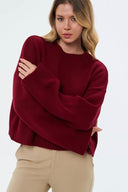 Fern | Women's Crew Neck Raglan Long Sleeve Ribbed Trim Knit Sweater