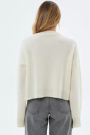 Fern | Women's Crew Neck Raglan Long Sleeve Ribbed Trim Knit Sweater