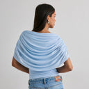 Gemma | Women's Draped Cowl Neck Cap Sleeve Summer Party Top