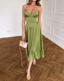 Genesis | Women’s Strapless Sweetheart Midi Wedding Guest Dress
