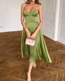 Genesis | Women’s Strapless Sweetheart Midi Wedding Guest Dress
