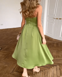 Genesis | Women’s Strapless Sweetheart Midi Wedding Guest Dress
