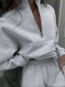 Georgina | Women's Half Zip Long Sleeve Jogger Two Piece Sweat Set