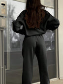Georgina | Women's Half Zip Long Sleeve Jogger Two Piece Sweat Set