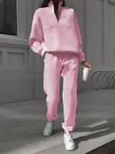 Georgina | Women's Half Zip Long Sleeve Jogger Two Piece Sweat Set