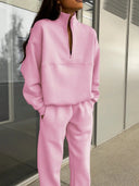 Georgina | Women's Half Zip Long Sleeve Jogger Two Piece Sweat Set