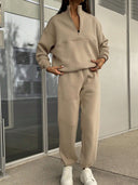 Georgina | Women's Half Zip Long Sleeve Jogger Two Piece Sweat Set