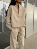Georgina | Women's Half Zip Long Sleeve Jogger Two Piece Sweat Set