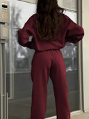 Georgina | Women's Half Zip Long Sleeve Jogger Two Piece Sweat Set