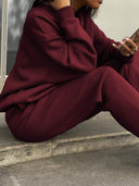 Georgina | Women's Half Zip Long Sleeve Jogger Two Piece Sweat Set