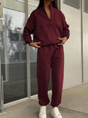 Georgina | Women's Half Zip Long Sleeve Jogger Two Piece Sweat Set