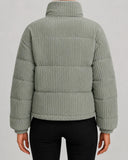 Gisella | Women's Zip Front Long Sleeve Corduroy Puffer Jacket