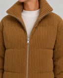 Gisella | Women's Zip Front Long Sleeve Corduroy Puffer Jacket
