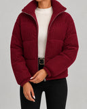 Gisella | Women's Zip Front Long Sleeve Corduroy Puffer Jacket