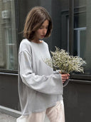 Giselle | Women's Oversized Crew Neck Backless Knit Sweater