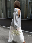 Giselle | Women's Oversized Crew Neck Backless Knit Sweater