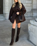 Gloria | Women's Belted Open Front Wrap Coat Jacket