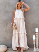 Gabriella | Women’s Tiered Ruffle Trim Sleeveless Maxi Summer Dress