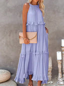 Gabriella | Women’s Tiered Ruffle Trim Sleeveless Maxi Summer Dress