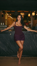 Gwendolen | Women's Square Neck Formal Solid Mini Dress