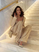 Haisley | Women's High Rise Sequin Wide Leg Party Glitter Pants