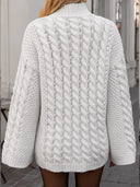 Halo | Women's Mock Neck Long Sleeve Cable Knit Sweater
