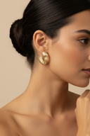 Harper | Women's Gold Wavy Textured Earrings