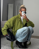 Harriet | Women's High Neck Textured Belted Long Sleeve Jacket