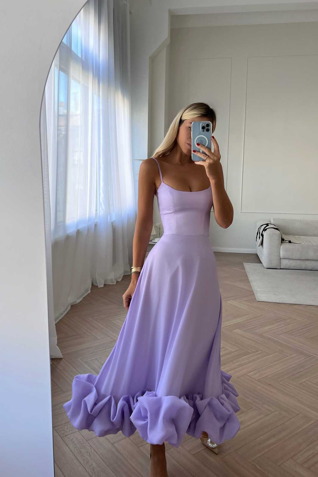 heather purple dress Hazel The Label Heather | Women's Sleeveless Twirl Midi Prom Dress