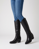 Heloise | Women's Western Pointed Toe Stitched Block Heel Knee High Boots