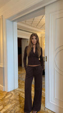 Hollis | Women's Button Front Ribbed Knit Two Piece Set