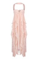 Imogen | Women's Strapless Ruffled Maxi Wedding Guest Dress