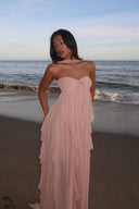 Imogen | Women's Strapless Ruffled Maxi Wedding Guest Dress