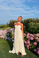 Imogen | Women's Strapless Ruffled Maxi Wedding Guest Dress