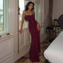 Itzel | Women's Strapless Sweetheart Neck Draped Front Ruched Maxi Dress