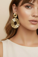 Jade | Women's Textured Disc Drop Earrings